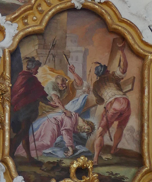 Jesus fällt zum ersten Mal unter dem Kreuz
