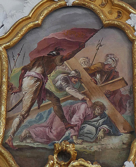 Jesus fällt zum zweiten Mal unter dem Kreuz